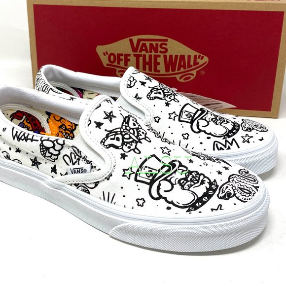 VANS Classic Slip-On (U-color) Tatoo Sneakers Women’s Size 6.5 VN0A4BV31IU - Picture 2 of 10